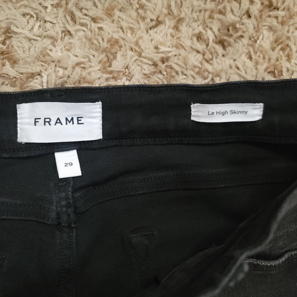 Frame‎ Le High Skinny Jeans Womens 29 Black Faded High Rise Stretch Denim
